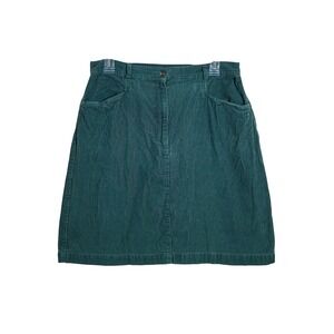 Vtg Forest Green Corduroy Mini Skirt 12 Cotton Academia 90s Librarian Normcore